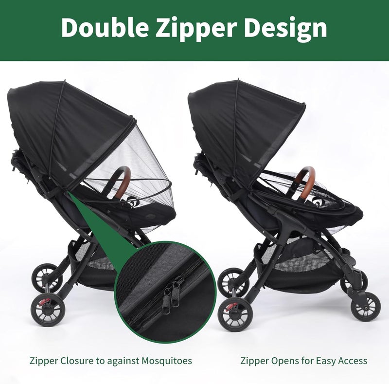 DUOMI 2-in-1 Stroller Sun Shade and Mosquito Net Cover - Universal Breathable Baby Cover With Two-Way Zipper for Extender - Image 4