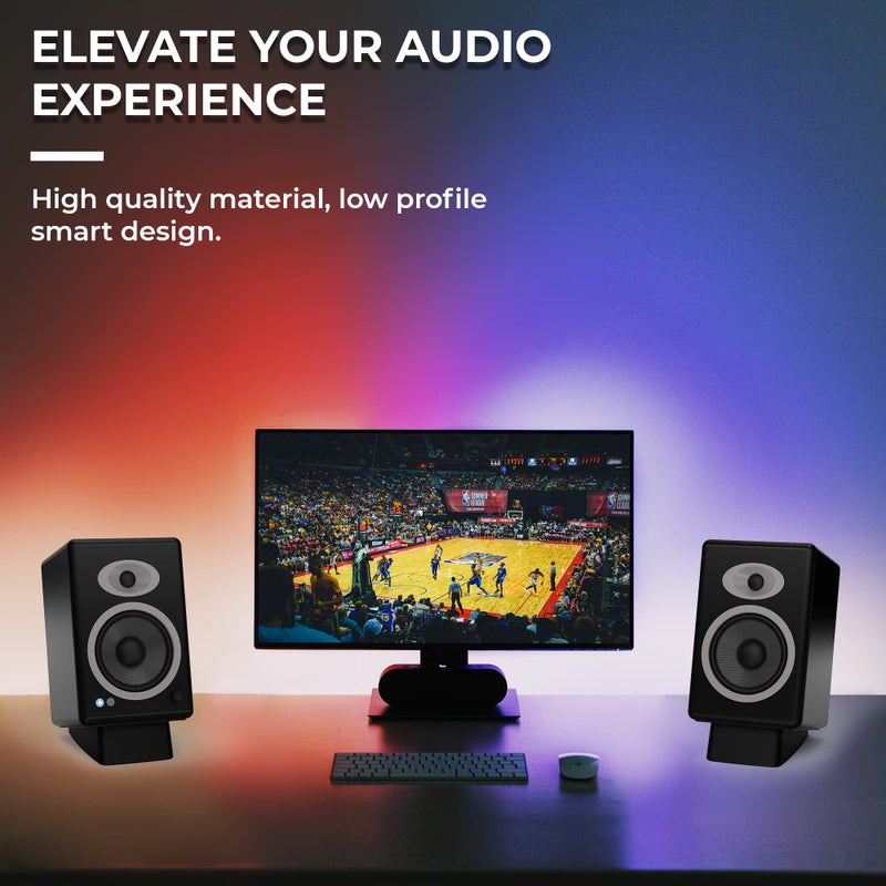 HumanCentric حامل مكبرات الصوت المكتبي HumanCentric بزاوية لمكبرات الصوت المتوسطة، قاعدة سيليكون مضادة للاهتزاز للكمبيوتر، الرفوف، والاستوديو، متوافق مع A5+، HD4، HD6، P4، HDP6 والمزيد - Image 5