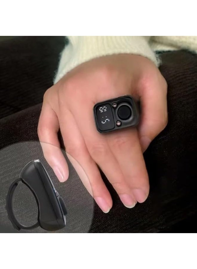 خاتم تسبيح وذكر رقمي مزود بشاشة عرض الوقت وتصميم يضيء في الظلام (متعدد الألوان) مع عداد إلكتروني للأصابع - Image 5