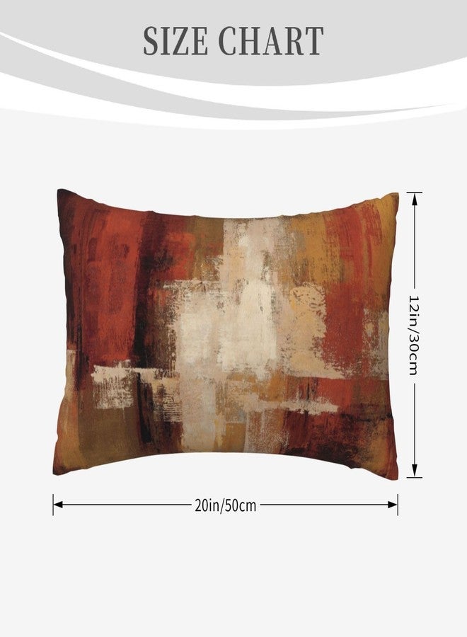 Lcokin Burnt Orange Abstract Throw Pillow Covers 12x20 Inches Set of 2, Decorative Art Painting Orange Couch Lumbar Pillow Cover Outdoor Sofa Cushion Cover for Bedroom Living Room - Image 4