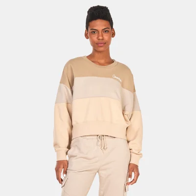 CONVERSE Women's Colour-Blocked Crew Sweatshirt