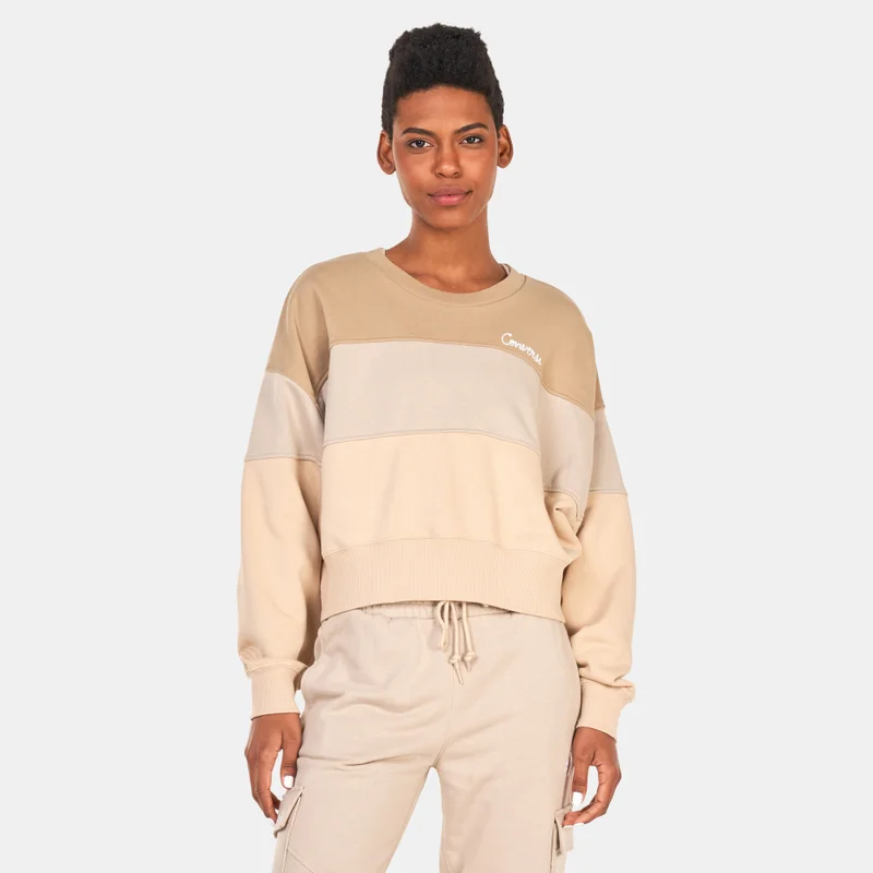 CONVERSE Women's Colour-Blocked Crew Sweatshirt