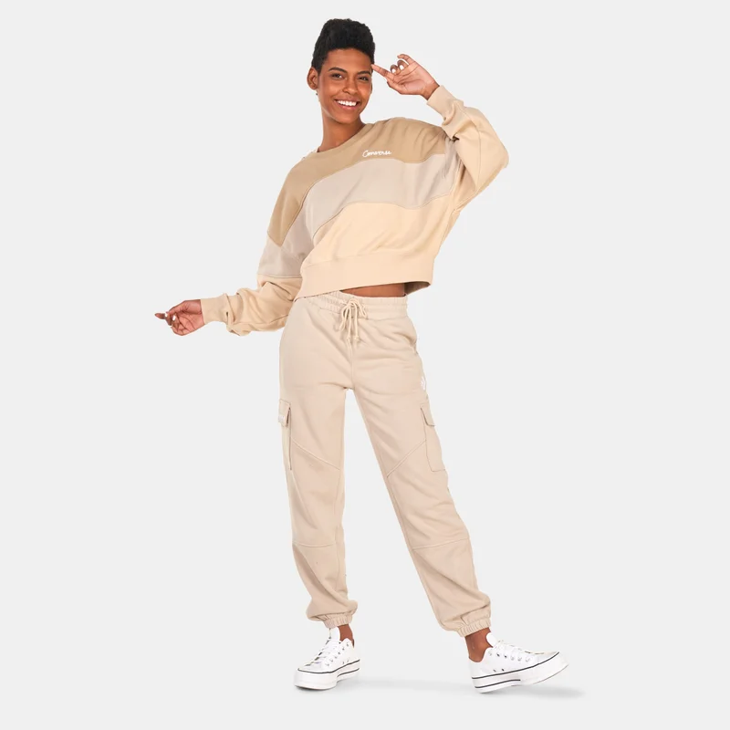 CONVERSE Women's Colour-Blocked Crew Sweatshirt