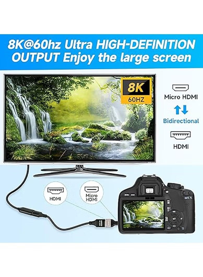 HDMI A Female to D Male Adapter, Micro HDMI Type D, Extender Connector 8K for TV, Projector, Laptop, PC, PS, Xbox - Image 3
