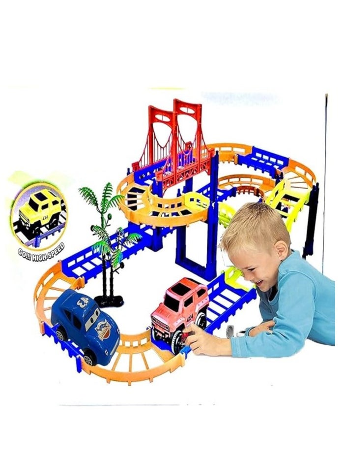 Spaceshoop 32pcs construction race tracks for kids toys, electric car,1 other small car, toys, engineering gifts for 3 4 5 6 year old boys girls  - Image 1
