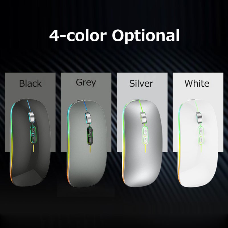 Wireless Mouse: Silver Dual-Mode 2.4G+BT5.1 - 15m Transmission Distance Ergonomic Gaming Mouse for Home Office Entertainment - Image 5