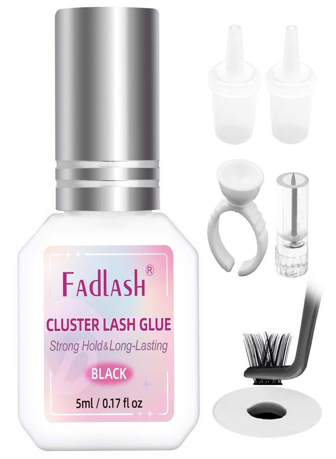 FADLASH Lash Cluster Glue Black Eyelash Glue for DIY Lash Extensions Waterproof 2-3s Fast Drying 2 Weeks Retention Long-Lasting at Home (5ml) - Image 2