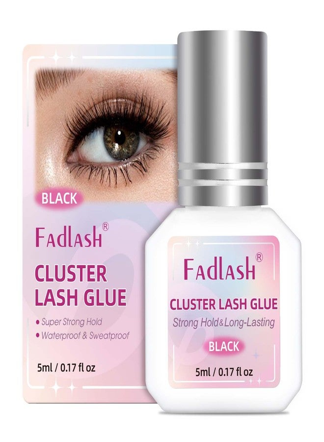 FADLASH Lash Cluster Glue Black Eyelash Glue for DIY Lash Extensions Waterproof 2-3s Fast Drying 2 Weeks Retention Long-Lasting at Home (5ml) - Image 1