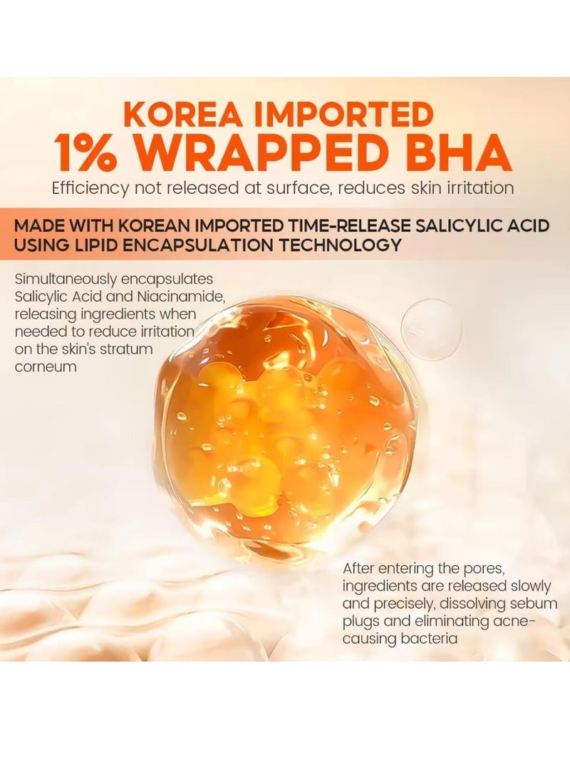 Vibrant Glamour 100 مل من حمض الساليسيليك 1% تونر مقشر للبشرة مقشر سائل للوجه يحتوي على 1% من حمض بيتا هيدروكسي وحمض ألفا هيدروكسي للتحكم في الزيوت ومكافحة حب الشباب وتجديد البشرة وإصلاح البشرة التالفة ومصل ترطيب الوجه - Image 3