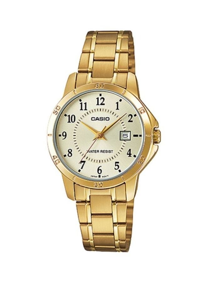 Casio LTP-V004G-9BUDF Women's Stainless Steel Quartz Analog Watch, 30 mm, Gold - Image 1