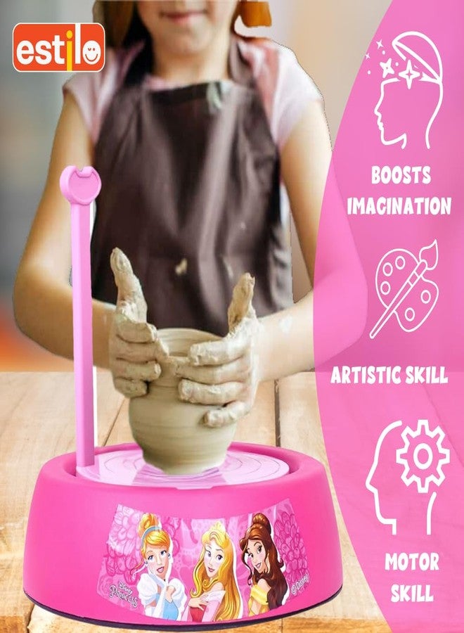 إستلو مجموعة عجلة الخزف من إستيلو | مجموعة الخزف والرسم | مجموعة ألعاب فنية وحرفية للمبتدئين | تتضمن طين التشكيل، وأدوات النحت، والدهانات والفرش | هدية للأطفال من عمر 8 سنوات فما فوق (أميرة) - Image 4