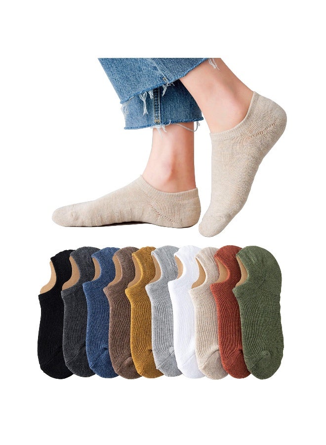 10Pairs Women Ankle Athletic Socks, Low Cut Breathable Running Socks, Comfort Sports Trainer Socks, Cotton Casual Non-Slip No Show Socks for Women - Image 1