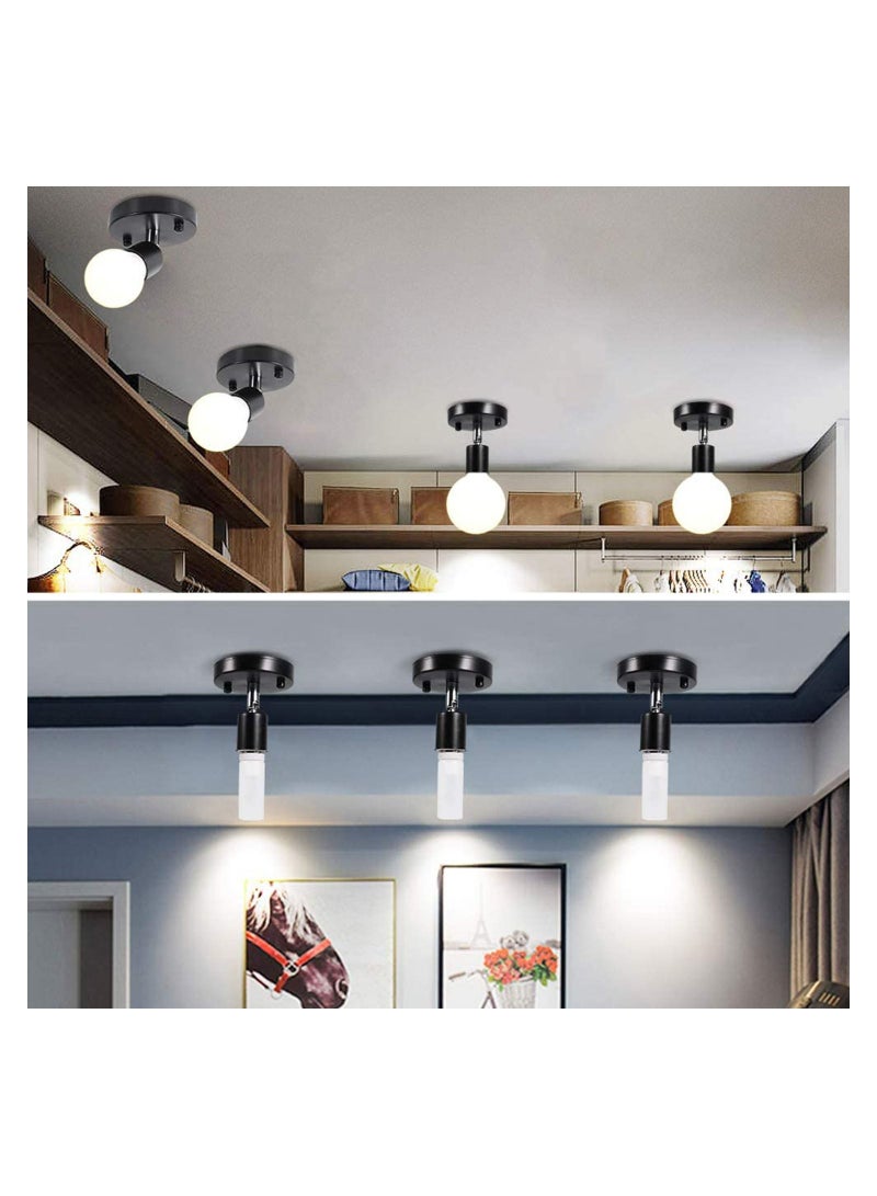 SYOSI Ceiling Lamp Socket Adapter 220V Lamp Holder Light E27 Lamp Holder Adapter Retro Vintage Rotating Bulb Socket Socket Light Holder 180 Degree, Home Decor Cafe (Black) - Image 3