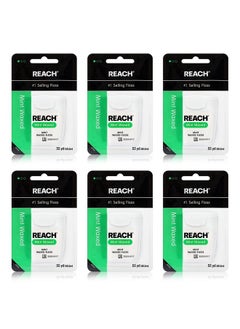REACH Waxed Dental Floss Bundle Effective Plaque Removal Extra Wide Cleaning Surface Shred Resistance & Tension Slides Smoothly & Easily Pfas Free Mint Flavored 55 Yd 6 Count (Pack Of 1)  - Image 1