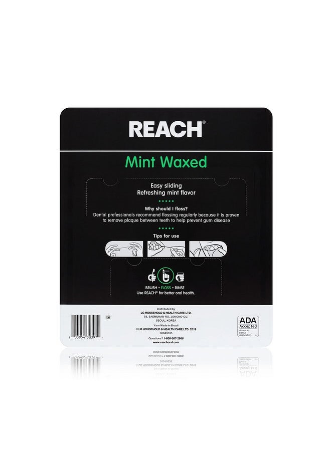 REACH - Waxed Dental Floss Bundle Effective Plaque Removal Extra Wide Cleaning Surface Shred Resistance & Tension Slides Smoothly & Easily Pfas Free Mint Flavored 55 Yd 6 Count (Pack Of 1) - Image 1