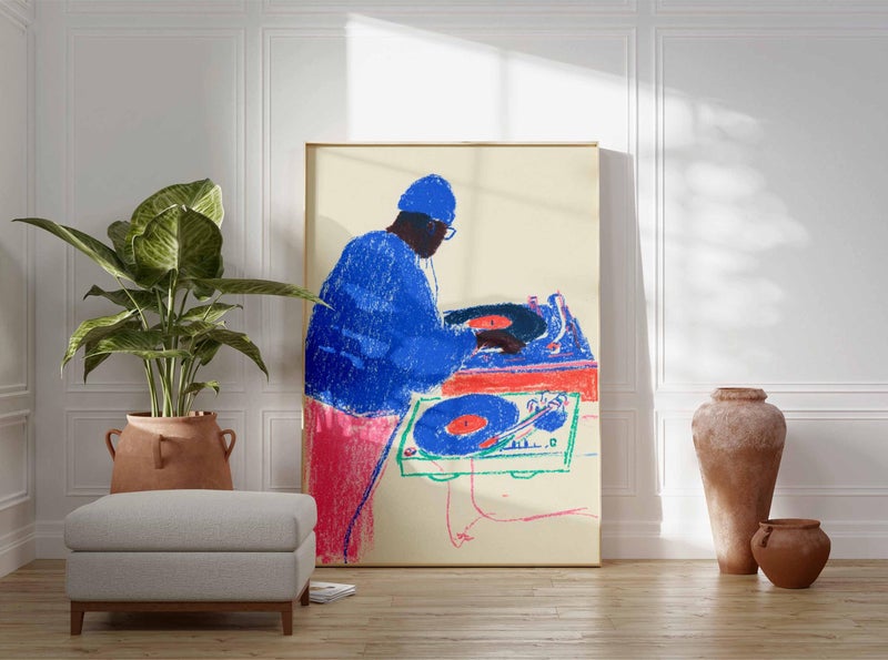 TNESSENTIAL DJ Wall Art Print | Music Poster | Hip Hop Artwork | Turntable DJ Illustration | Modern Pop Art Decor | Colorful Urban Music Print - Image 2