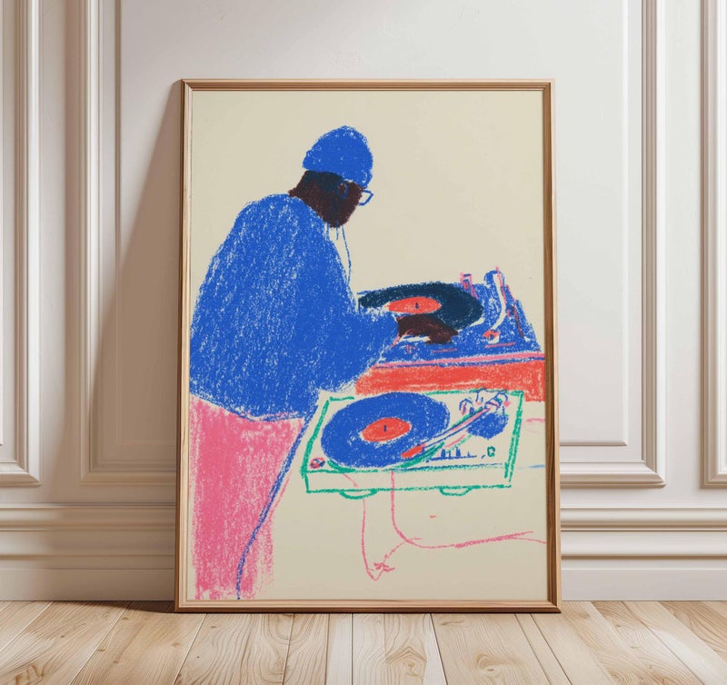 TNESSENTIAL DJ Wall Art Print | Music Poster | Hip Hop Artwork | Turntable DJ Illustration | Modern Pop Art Decor | Colorful Urban Music Print - Image 1