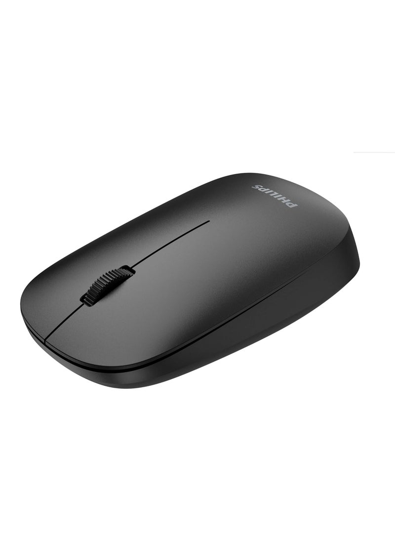 Philips SPK7438 Wireless Mouse, USB, 2.4 GHz/Bluetooth, Optical, Ambidextrous, Silent Buttons, Power Saving Mode, BLACK Black - Image 1