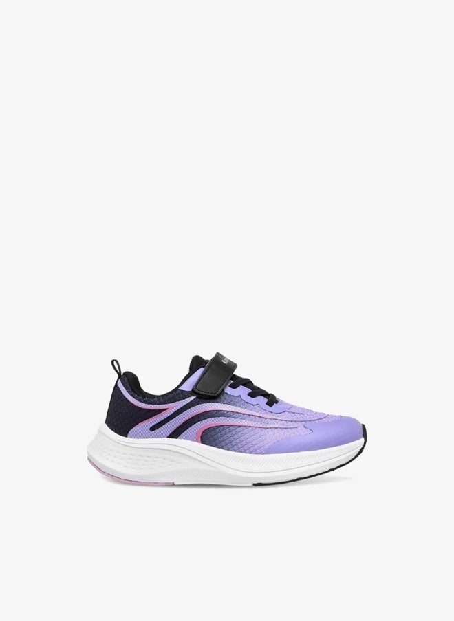 Kappa Girls' Textured Sports Shoes with Hook and Loop Closure - Image 1