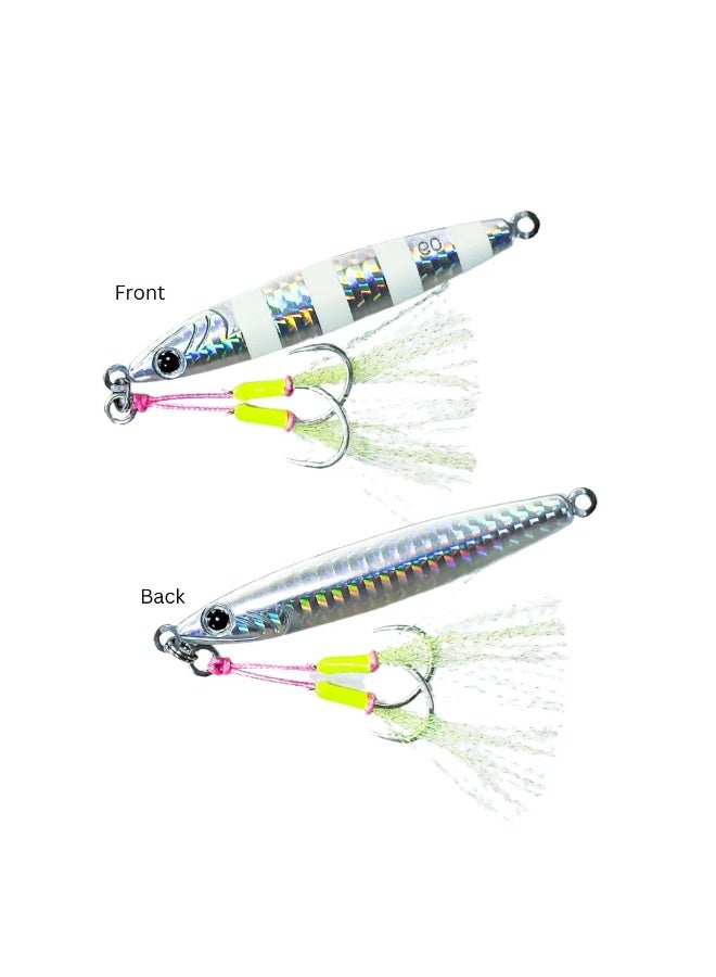 Jiggat Hunter Tungsten Metal Jig Fishing Lure | Fast Sinking Compact Jig for Deep Sea & Offshore Fishing | Tuna, Amberjack & GT (30g–60g) - Image 3