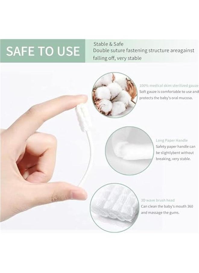 HOOKOR Baby Toothbrush, Newborn or Baby Tongue Cleaner, Disposable Baby Gum Cleaning Gauze, Oral Cleaning Care, Suitable for 0-36 Months Baby (60PCS, Pack of 1)  - Image 5
