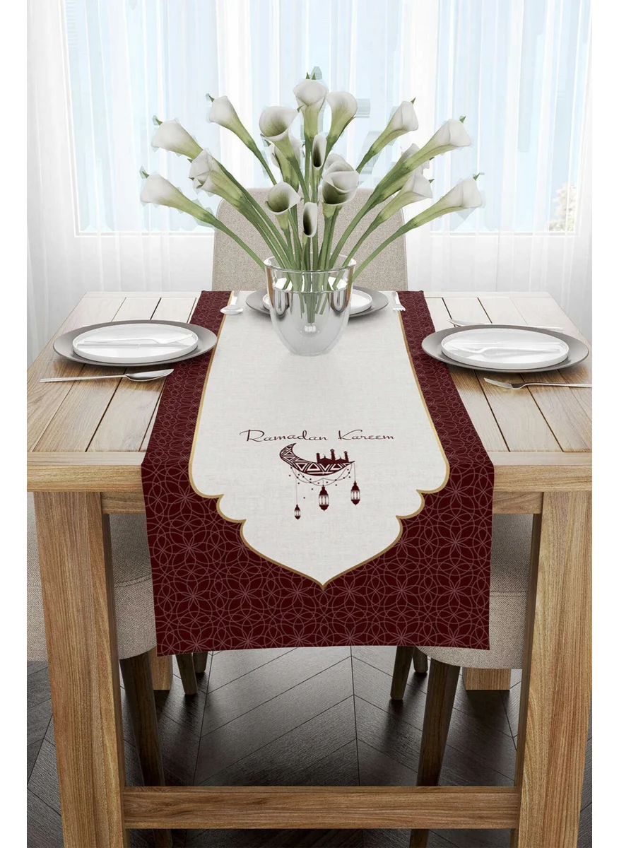 Cango Home Red and White Ramadan Themed Decorative Patterned Digital Printed Runner CGH1309-RN