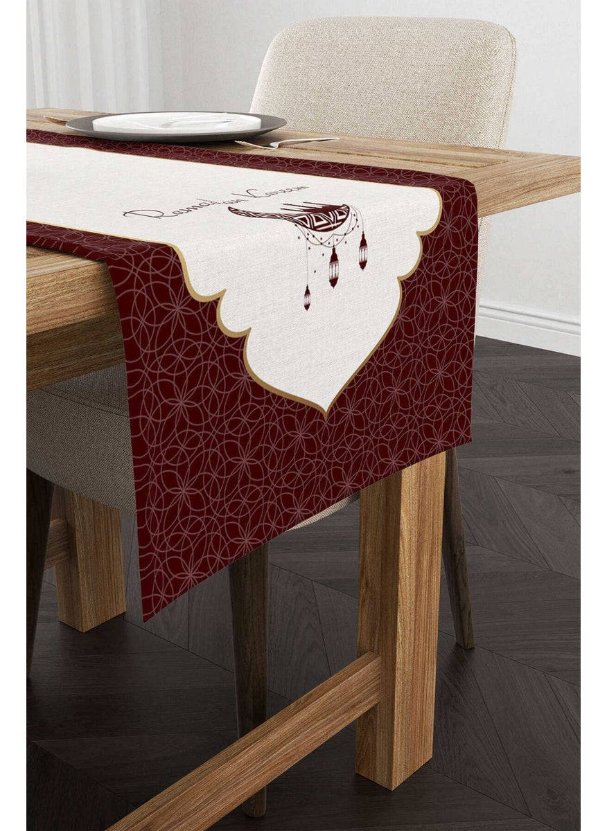 Cango Home - Red and White Ramadan Themed Decorative Patterned Digital Printed Runner CGH1309-RN - Image 1