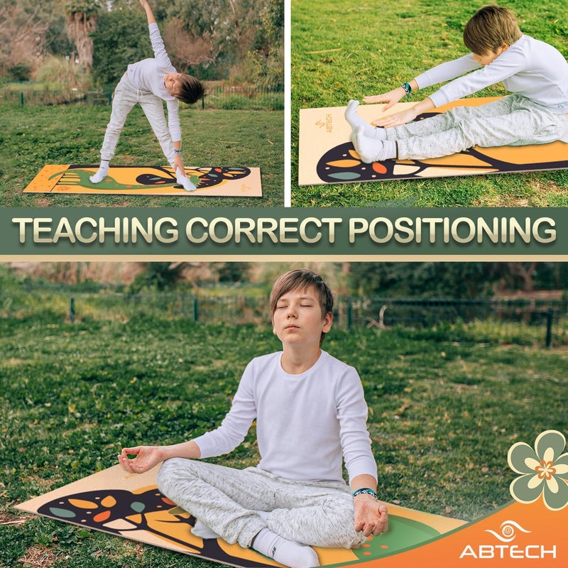 ABTECH Kids Yoga Mat Set - Comfortable Dinosaur Kid Yoga Mat Boy with 12 Yoga Cards, Storage Bag, Beige Play Mat Thick for Gymnastics Mat, Exercise Mat, No-Toxic and Non-Slip for Ages 3-12 - Image 5