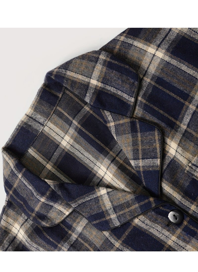 Generic Large Men's Long Sleeved Checkered Pajamas Set  - Image 2