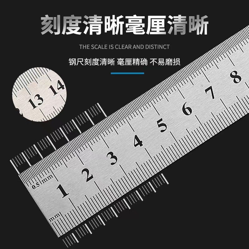 15Cm Steel Ruler Iron Ruler Double-Sided Ruler Stainless Steel Ruler Steel Plate Ruler Widened And Thickeneded Carved Steel Ruler Meter Ruler - Image 2