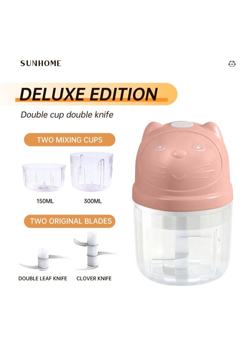 Sunhome 2-in-1 Electric Chopper Mixer Grinder 150ml+300ml 45W SH-188P  - Image 1