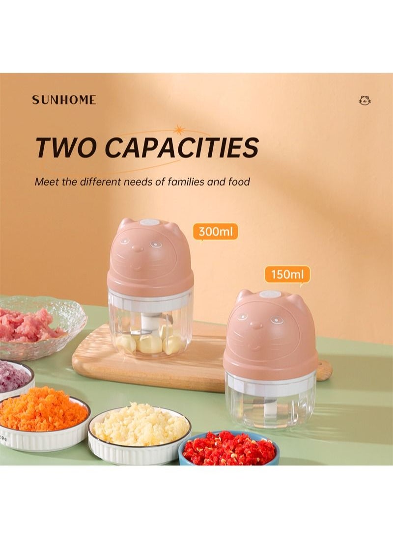 Sunhome 2-in-1 Electric Chopper Mixer Grinder 150ml+300ml 45W SH-188P  - Image 3
