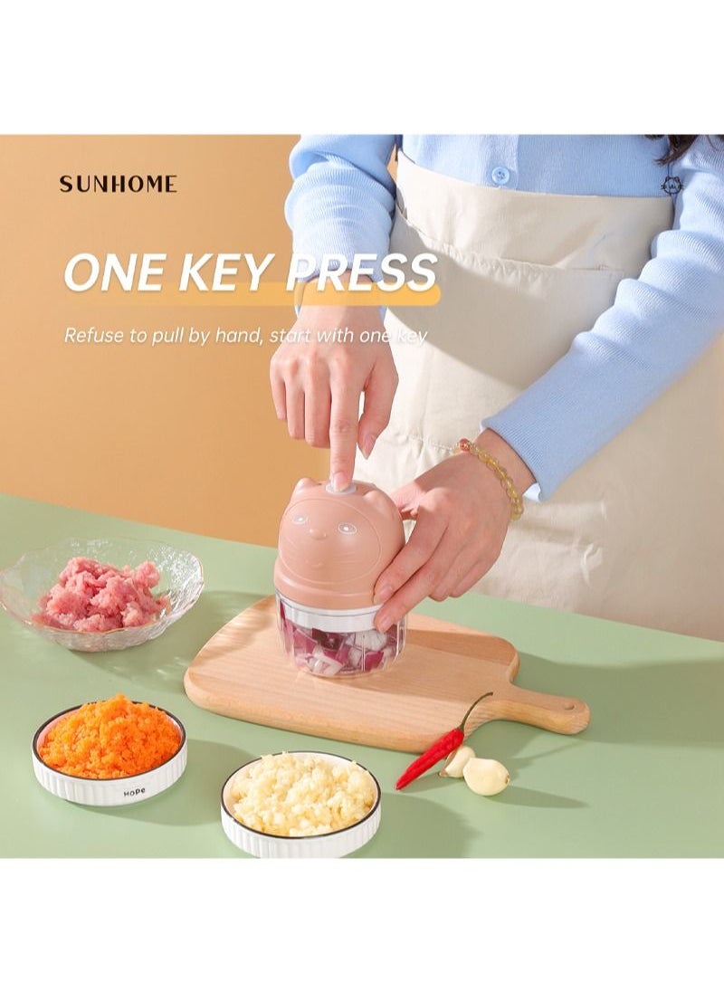 Sunhome 2-in-1 Electric Chopper Mixer Grinder 150ml+300ml 45W SH-188P  - Image 2