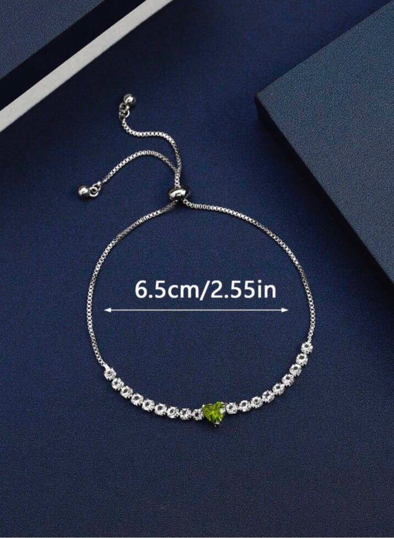 إيكوال اسوارة نسائية أنيقة وفاخرة باللون الفضي مرصعة بالزركون - Image 4