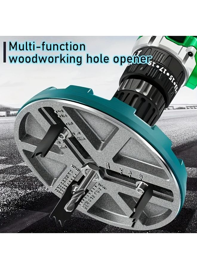 1 مجموعة من شفرة منشار ثقب قابلة للتعديل من 1.7 إلى 5 بوصة قطر مثقاب للخشب والبلاستيك والمعدن - Image 3