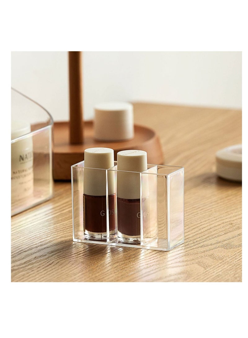 SYOSI Small Makeup Organizer, Slim Cosmetic Display Case,Multifunctional Desktop Stationery Storage Tray,Clear Acrylic Skincare Organizers for Bathroom Countertop/Medicine Cabinet/Vanity - Image 4