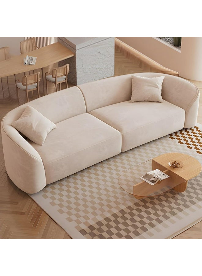 Ripple FURNITURE UAE Homes Modern 3-Seater Sofa, Solid Color Upholstery, Tuxedo Arm Design (Off White) - Image 1