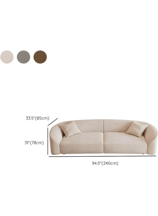 Ripple FURNITURE UAE Homes Modern 3-Seater Sofa, Solid Color Upholstery, Tuxedo Arm Design (Off White) - Image 2