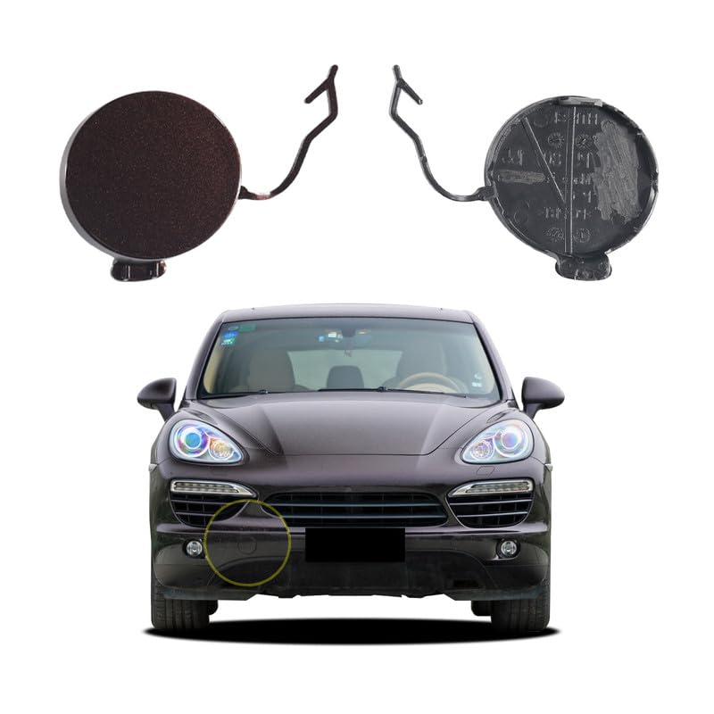 Goholy Car Front Bumper Tow Hook Cover Compatible with Porsche Cayenne 2011 2012 2013 2014 Trailer Cover Cap 95850515600 Small Lid Towing Eye Cap - Image 1