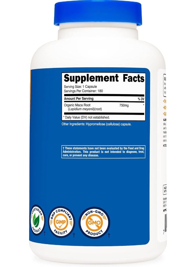 Nutricost Maca Root 750mg, 180 Capsules, 180 Servings - Image 4