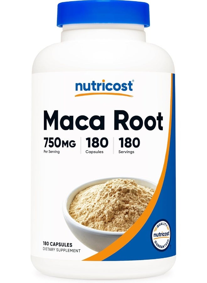 Nutricost Maca Root 750mg, 180 Capsules, 180 Servings - Image 1