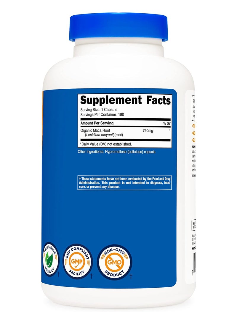 Nutricost - Maca Root 750 Mg 180 Capsules 180 Servings - Image 1
