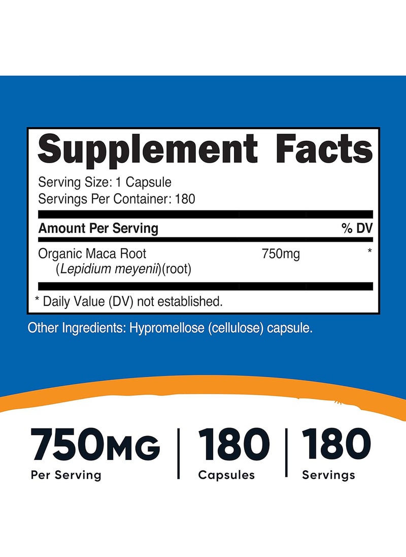 Nutricost - Maca Root 750 Mg 180 Capsules 180 Servings - Image 1