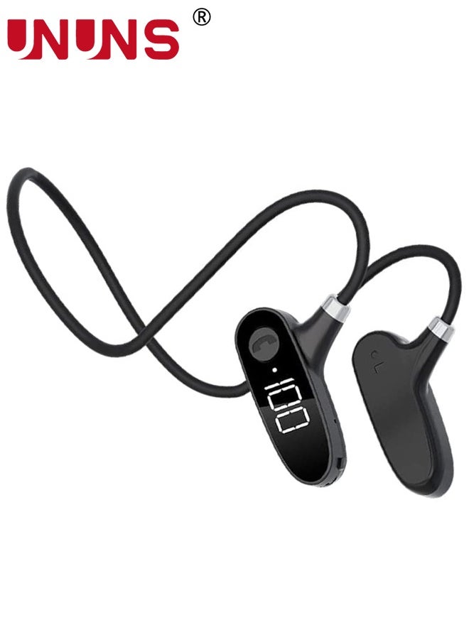 UNUNS Bone Conduction Headphones,Wireless Air Conduction Earphones Bluetooth 5.3 Headset,HiFi Stereo Sound Open Ear Headphone,Waterproof Sports Headset With Digital Display,For Running Cycling Hiking  - Image 1