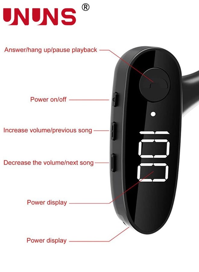 UNUNS Bone Conduction Headphones,Wireless Air Conduction Earphones Bluetooth 5.3 Headset,HiFi Stereo Sound Open Ear Headphone,Waterproof Sports Headset With Digital Display,For Running Cycling Hiking  - Image 3