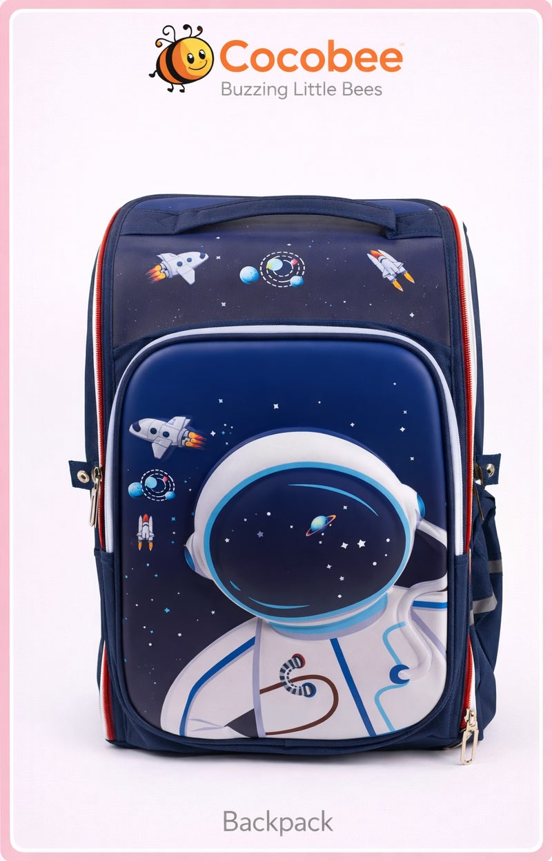 Cocobee Stylish Astronaut Print Backpack Blue - 14.9 Inches - Image 1
