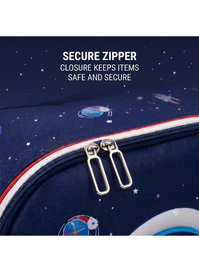 COCOBEE-Stylish Astronaut Print Backpack, Adjustable Strap, Secure Zip, 14.9 Inches – Blue - Image 5