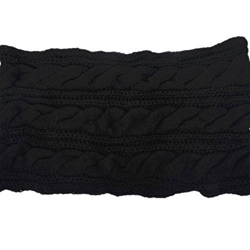 NEOSAN Womens Thick Ribbed Knit Winter Infinity Circle Loop Scarf Twist Black - Image 2