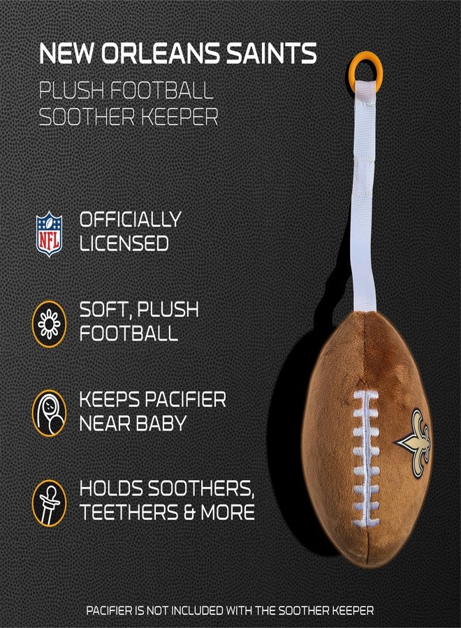 Smilo New Orleans Saints Plush Football Pacifier Holder by Smilo - Officially Licensed NFL Soother Holder - Soft Plush Toy and Dummy Holder - Fits Any Pacifier - Stroller Accessory & Newborn Essential - Image 4