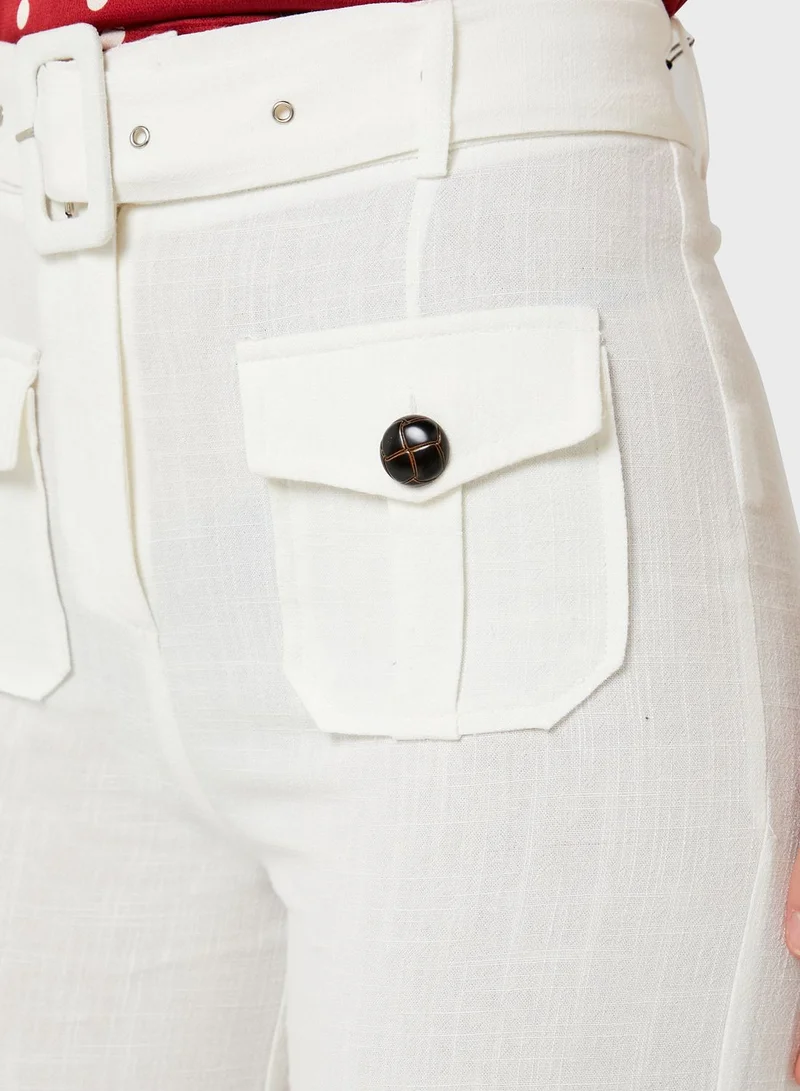 ELLA Belted Wide Leg Utility Pants